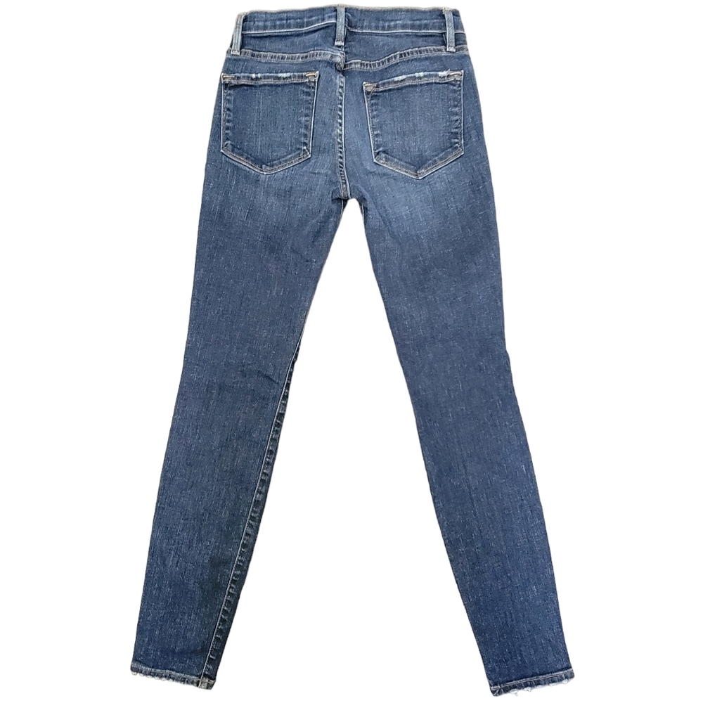Frame Wriley 139021 Stretchy Le Skinny De Jeanne Distressed Jeans 25 - Picture 2 of 12